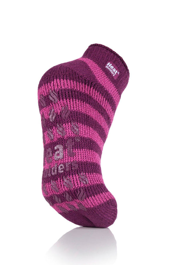 Heat Holders Women's Stripe Ankle Slipper Socks Deep Fuchsia/Cerise