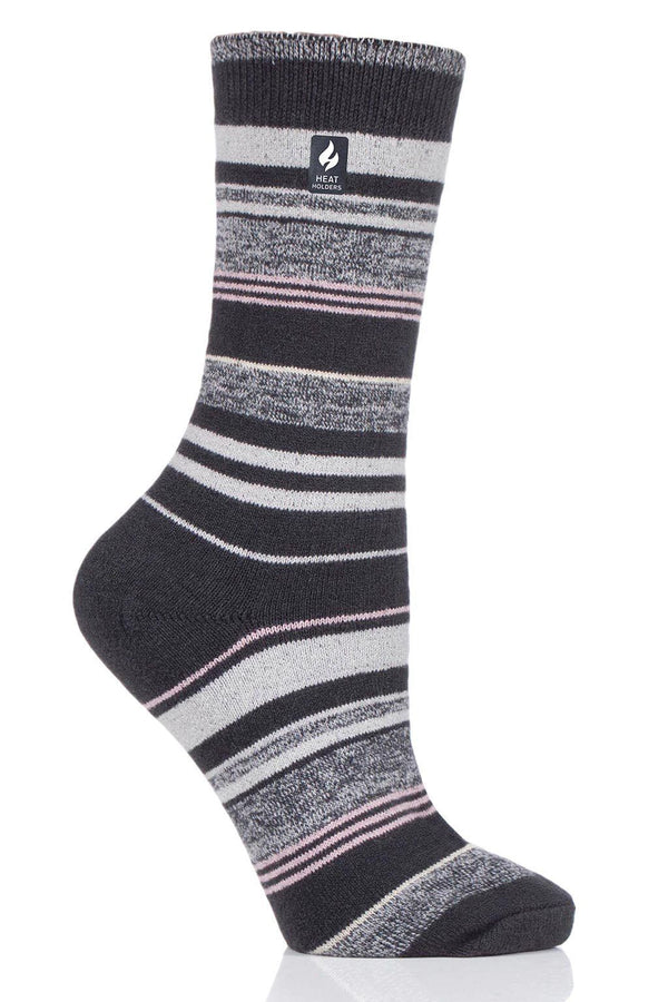 Heat Holders Women's Stripe ULTRA LITE™ Socks Charcoal