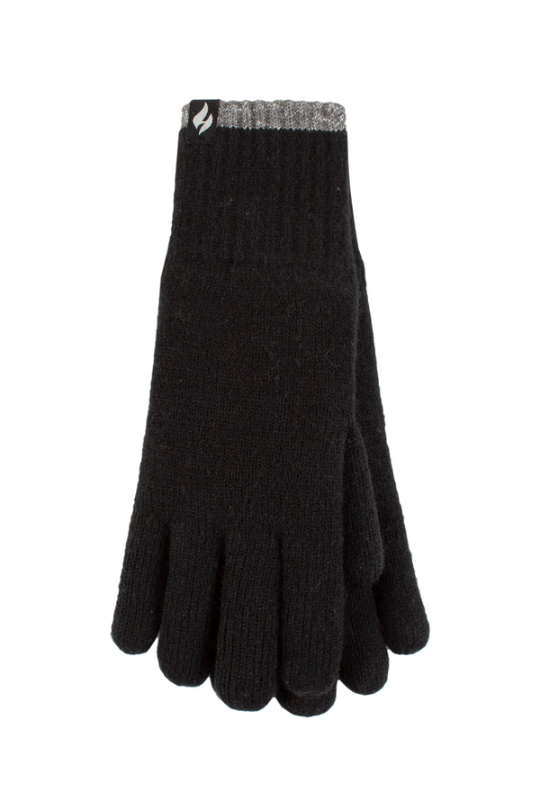 Heat Holders Women's Torrey Glove With Lurex Stripe Black