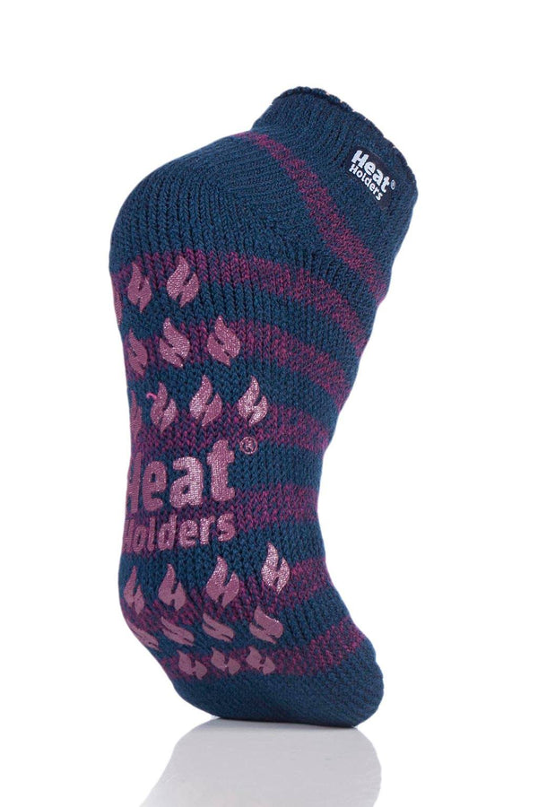Heat Holders Women's Twist Stripe Ankle Slipper Socks Indigo/Deep Fuchsia