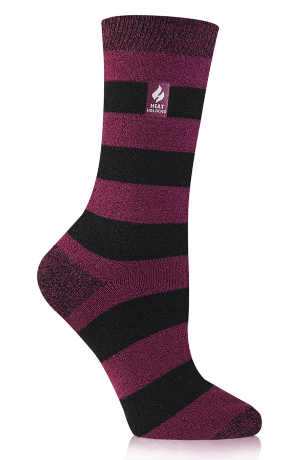 Heat Holders Women's ULTRA LITE™ Luisa Stripe Crew Sock Black