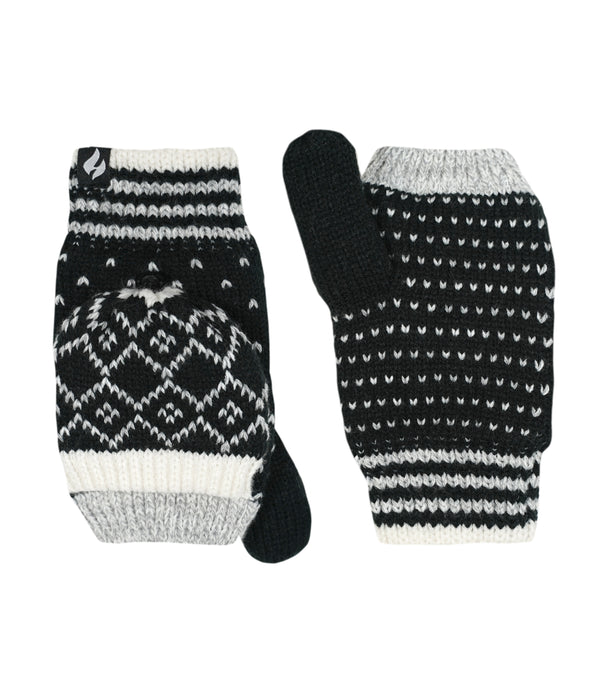 Heat Holders Women's Vienna Fairisle Converter Mittens Black