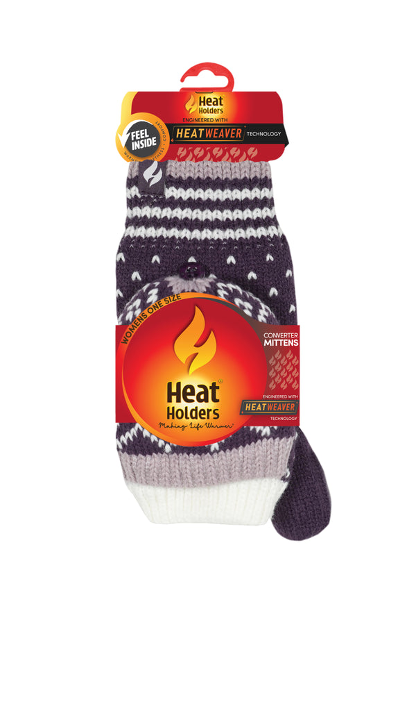 heat holders Women's Vienna Fairisle Converter Mittens Black