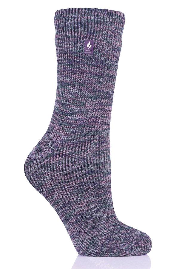 Heat Holders Women's Wendy ORIGINAL™ Four-Color Twist Crew Socks Purple