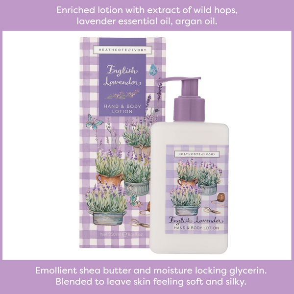 Heathcote & Ivory English Lavender Hand & Body Lotion 250ml