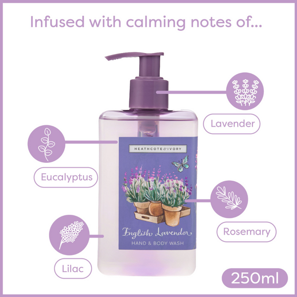 Heathcote & Ivory English Lavender Hand & Body Wash 250ml