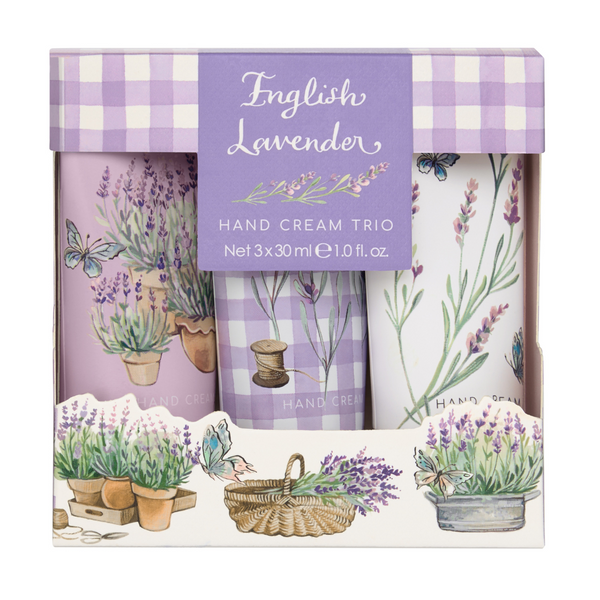 heathcote & ivory English Lavender Hand Cream Trio 3x 30ml heathcote & ivory English Lavender Hand Cream Trio 3x 30ml