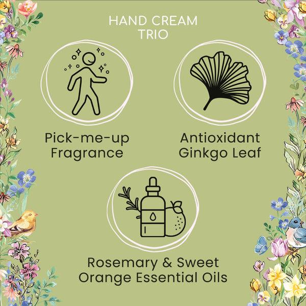 Heathcote & Ivory Flower Of Focus Power Through Hand Cream Trio