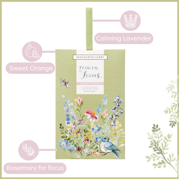 Heathcote & Ivory Flower Of Focus Power Through Scented Sachet