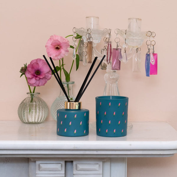 Heathcote & Ivory Home Fragrance Fig Tree Dark Green Glass Candle 180g