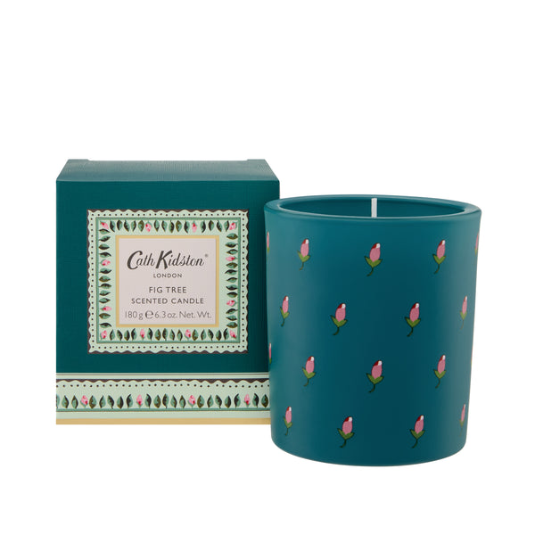 heathcote & ivory Home Fragrance Fig Tree Dark Green Glass Candle 180g
