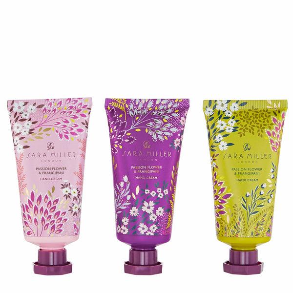 Heathcote & Ivory Sara Miller Haveli Garden Passion Flower And Frangipani Hand Cream Trio