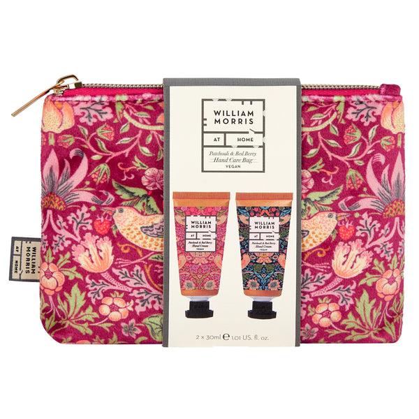 heathcote & ivory Strawberry Thief Patchouli & Red Berry Hand Care Bag Set