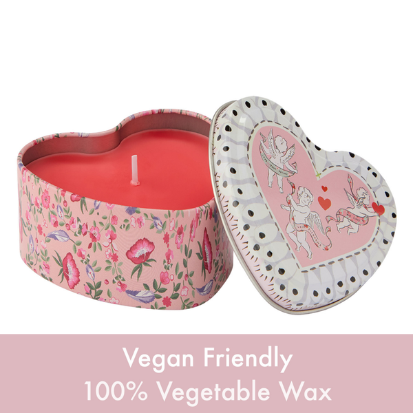 Heathcote & Ivory Wild Flowers Wild Women Heart Shaped Tin Candle 100g