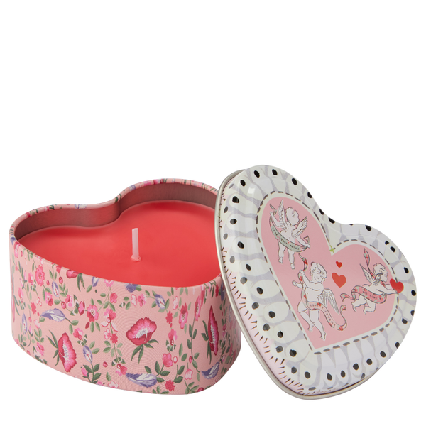 heathcote & ivory Wild Flowers Wild Women Heart Shaped Tin Candle 100g