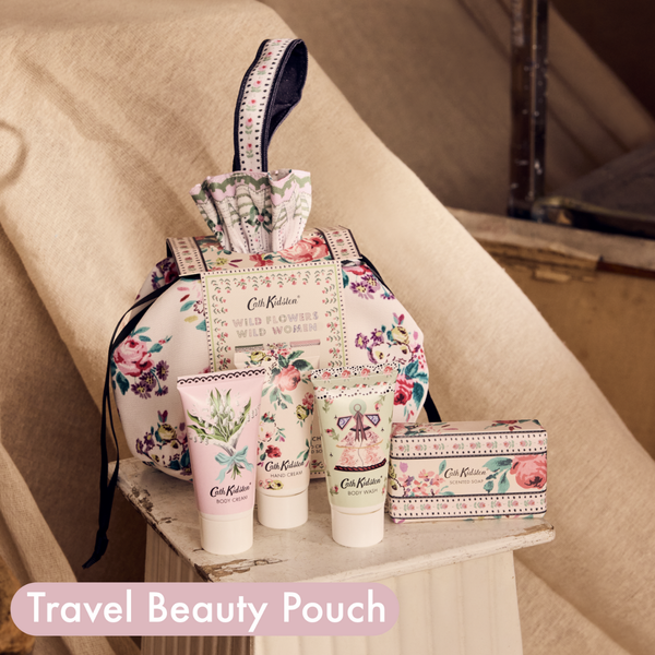 Heathcote & Ivory Wild Flowers Wild Women Travel Beauty Pouch Gift Set