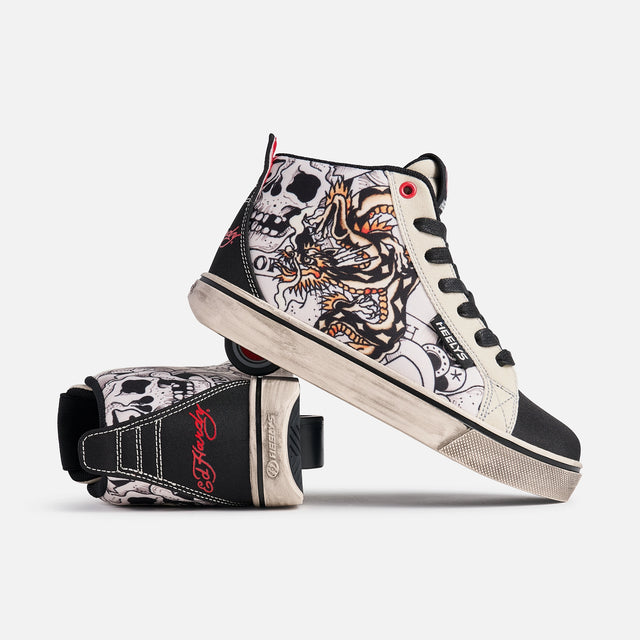 Heelys Ed Hardy Racer 20 Mid Limited Edition CREAM/BLACK
