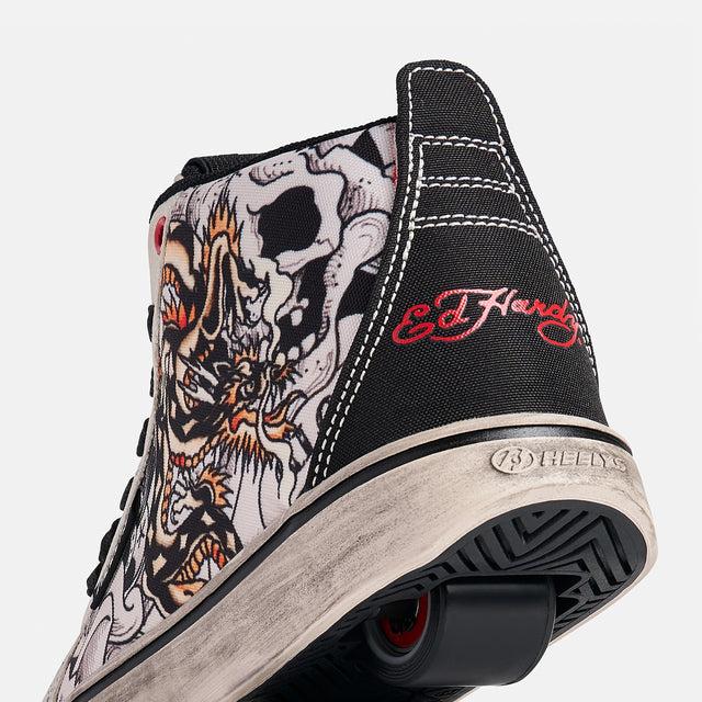 Heelys Ed Hardy Racer 20 Mid Limited Edition CREAM/BLACK