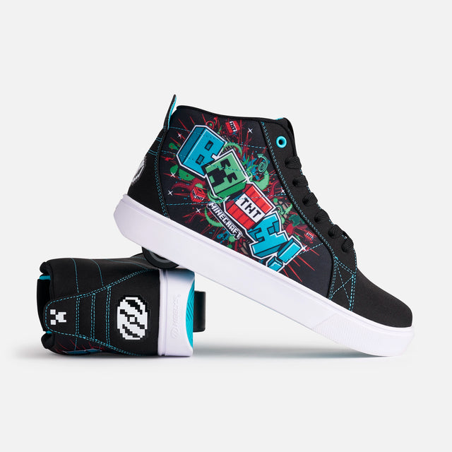 Heelys Minecraft Racer 20 Mid Sale Item BLACK/AQUA/MULTI