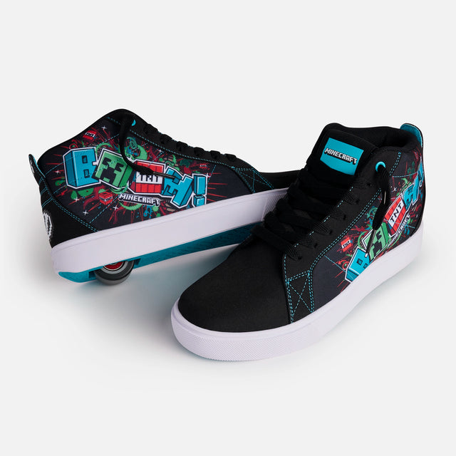 Heelys Minecraft Racer 20 Mid Sale Item BLACK/AQUA/MULTI
