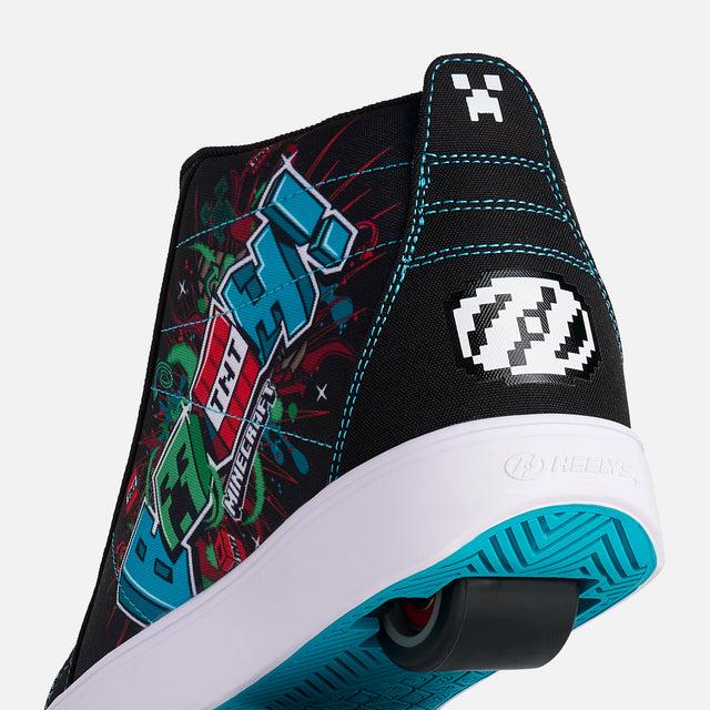 Heelys Minecraft Racer 20 Mid Sale Item BLACK/AQUA/MULTI