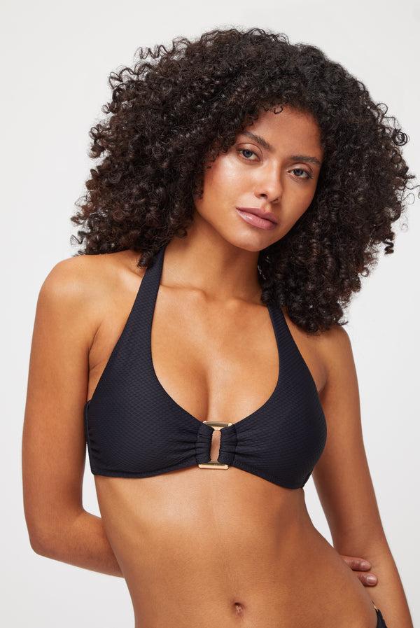 Heidi Klein Black Rectangle Halterneck Bikini BIKINI