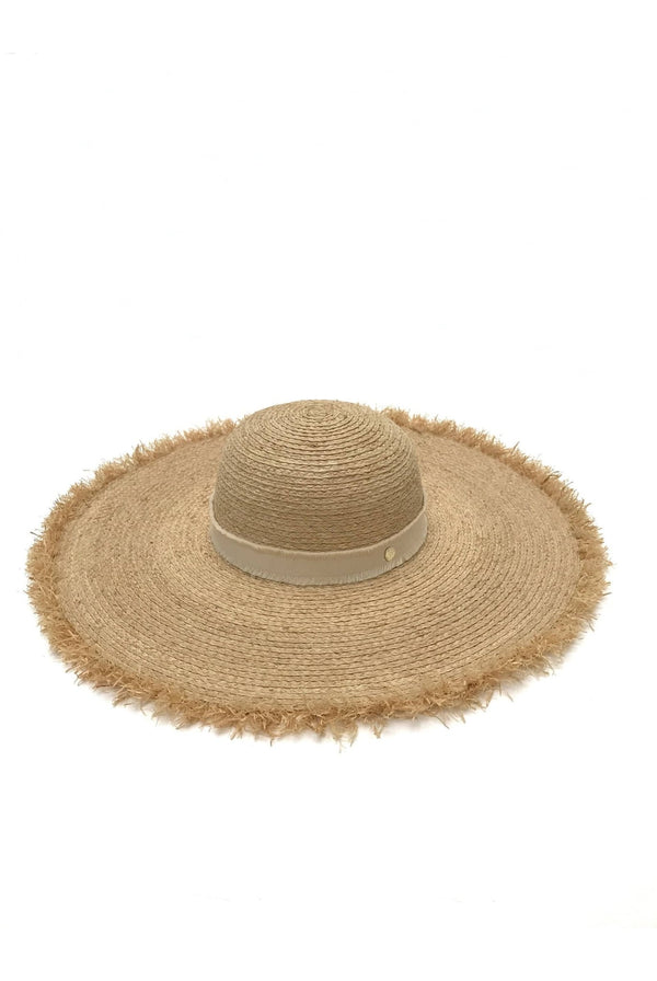 Heidi Klein Cape Elizabeth Raffia Wide Brim Frayed Hat HAT