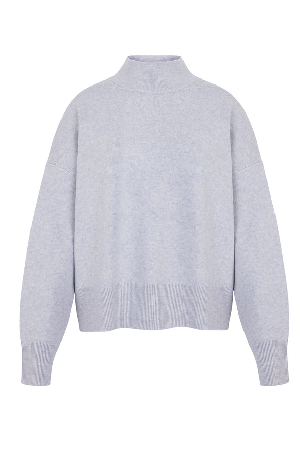 heidi klein Grey Courchevel Milano Stitch Mock Neck Jumper