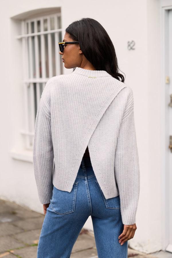 heidi klein Grey St Anton Open Back Crew Neck Jumper