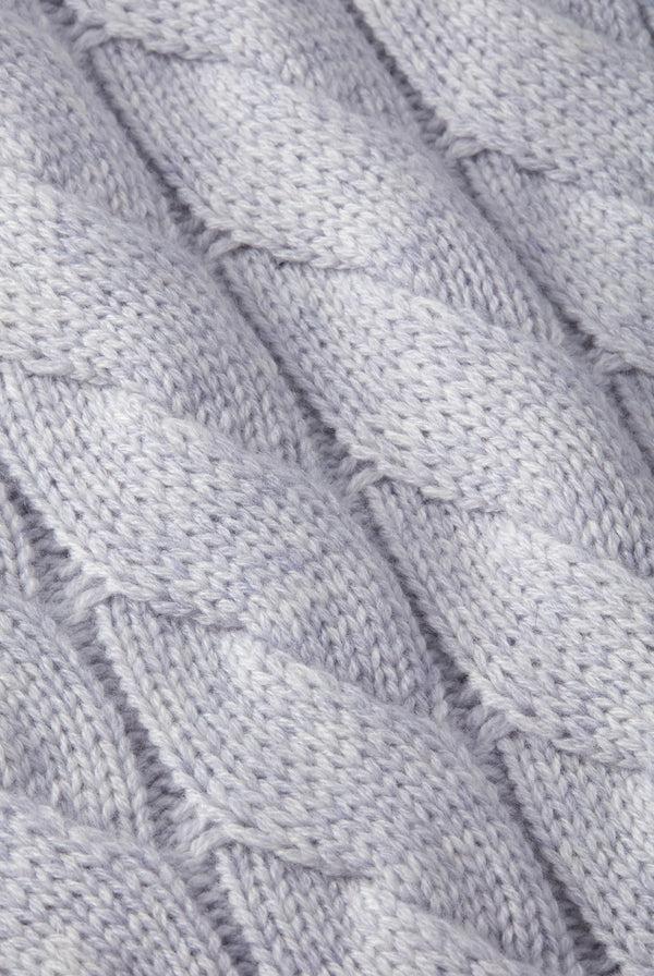 Heidi Klein Grey St Moritz Cable Knit Mock Neck Jumper