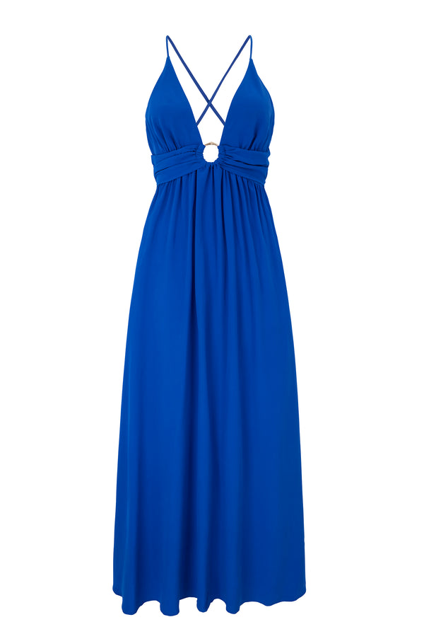 Heidi Klein Beau Soleil Silk Cross Back Maxi Dress
