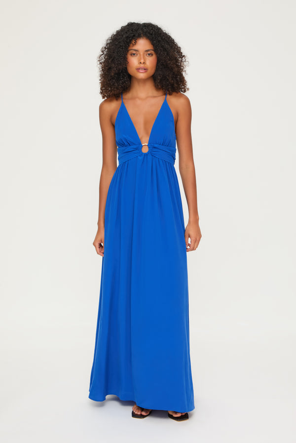heidi klein Beau Soleil Silk Cross Back Maxi Dress
