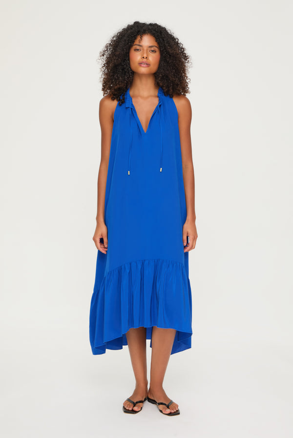 Heidi Klein Beau Soleil Silk Frill Midi Dress