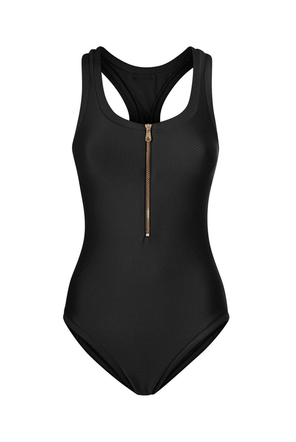 Heidi Klein Black Racerback Swimsuit Swimsuit