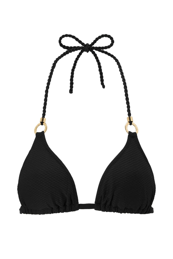 Heidi Klein Black Ring Triangle Top BIKINI TOP