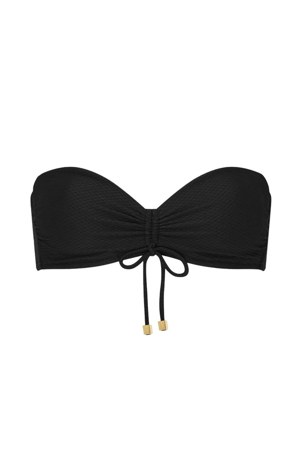 Heidi Klein Black Ruched Bandeau Top BIKINI TOP