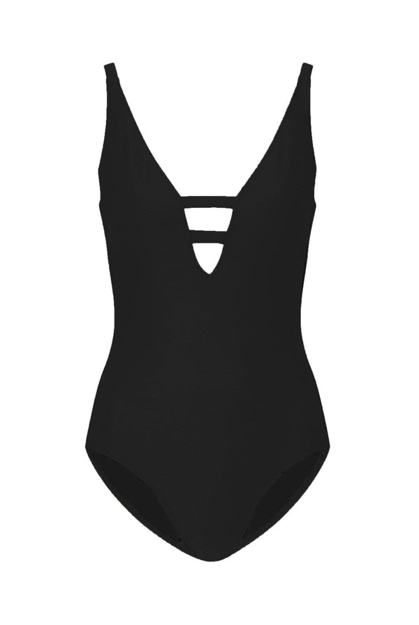 Heidi Klein Black V-Neck Swimsuit Swimsuit
