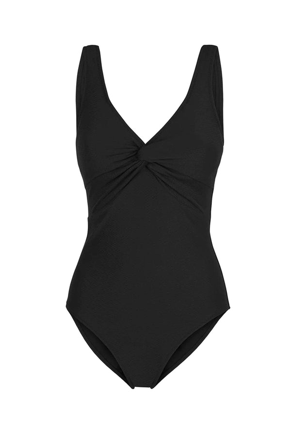 Heidi Klein Black V-Neck Twist Swimsuit Swimsuit