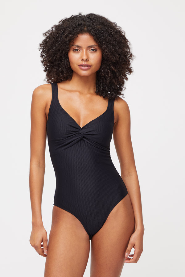 heidi klein Black V-Neck Twist Swimsuit Swimsuit
