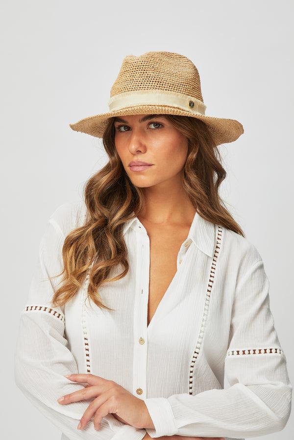 heidi klein Cape Elizabeth Raffia Fedora Hat HAT