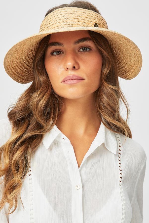 heidi klein Cape Elizabeth Raffia Visor HAT