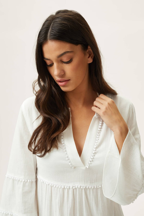 Heidi Klein Casablanca V-Neck Flared Sleeve Kaftan