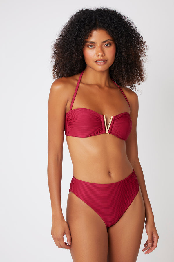 Heidi Klein Cassis V-Bar Bandeau Bikini