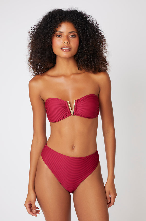 Heidi Klein Cassis V-Bar Bandeau Bikini
