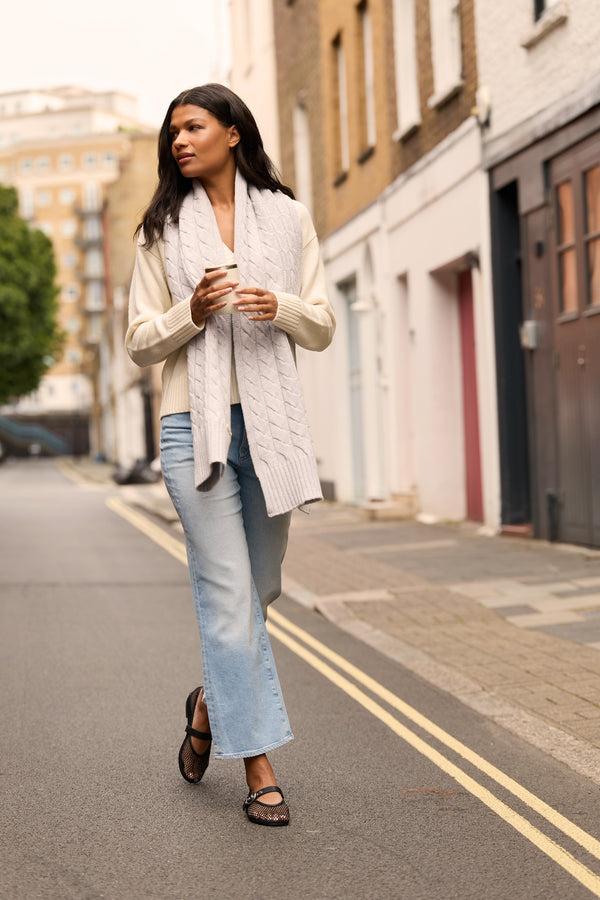 Heidi Klein Cream Cortina V Neck Jumper