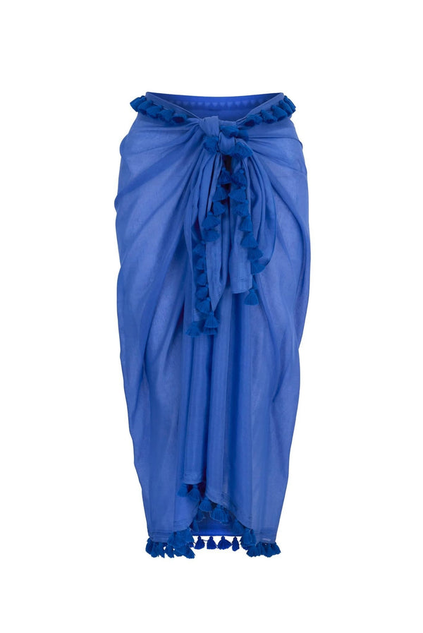 Heidi Klein Electric Blue Tassel Trim Sarong
