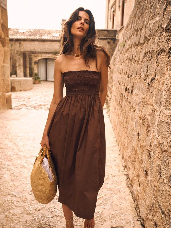 heidi klein Grasse Shirred Midi Dress