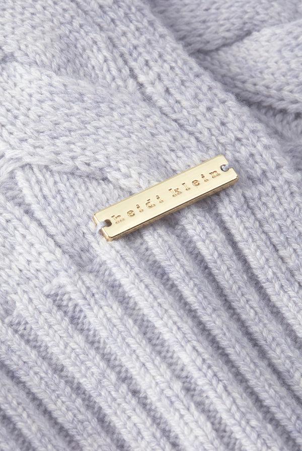 Heidi Klein Grey Meribel Cable Knit Scarf