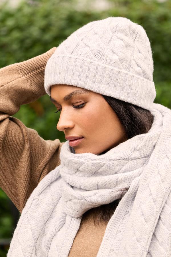 heidi klein Grey Meribel Cable Knit Scarf