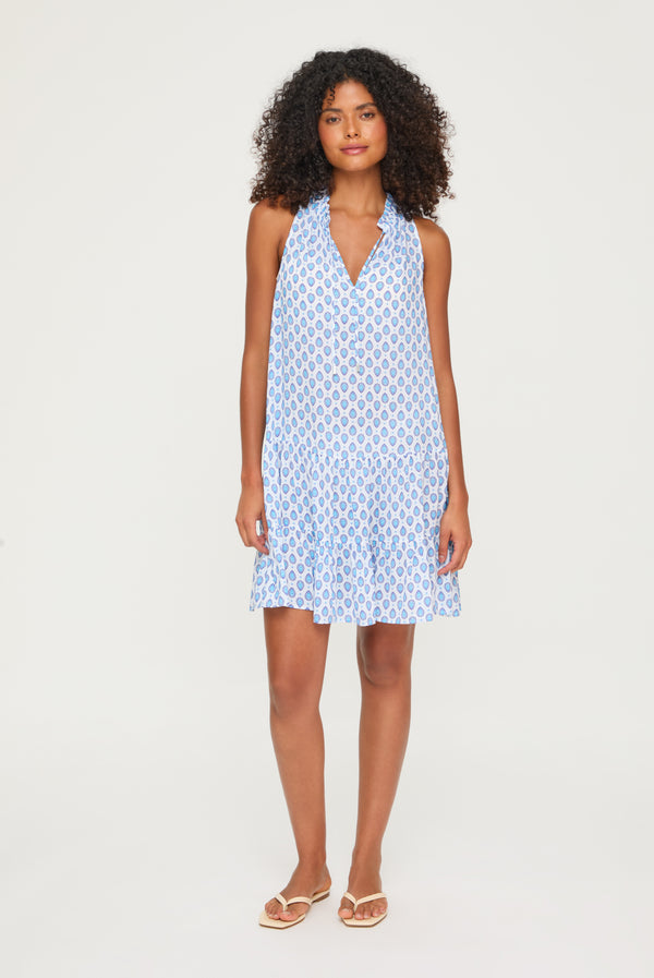 heidi klein La Croisette Ruffle Neck Mini Dress